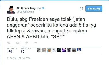 SBY Ogah Dukung Dana Aspirasi