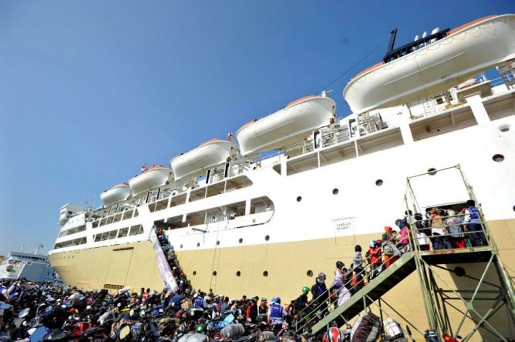 Ilustrasi mudik menggunakan kapal (Antara)