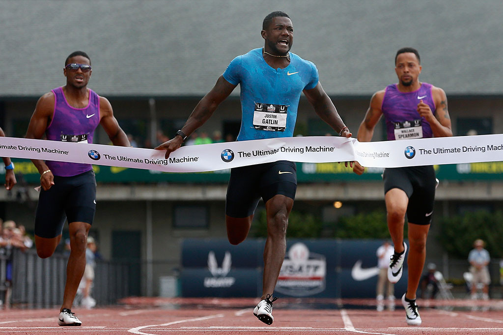 Justin Gatlin Juara 200 Meter Kejuaraan Atletik AS