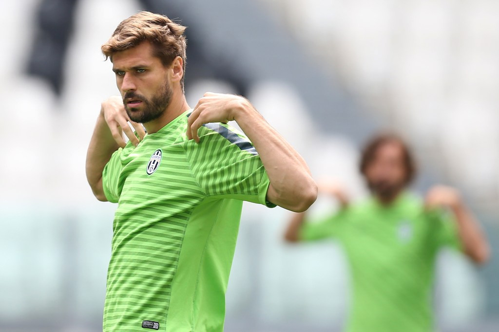 Fernando Llorente saat mengikuti sesi latihan Juventus (Foto: AFP/MARCO BERTORELLO)