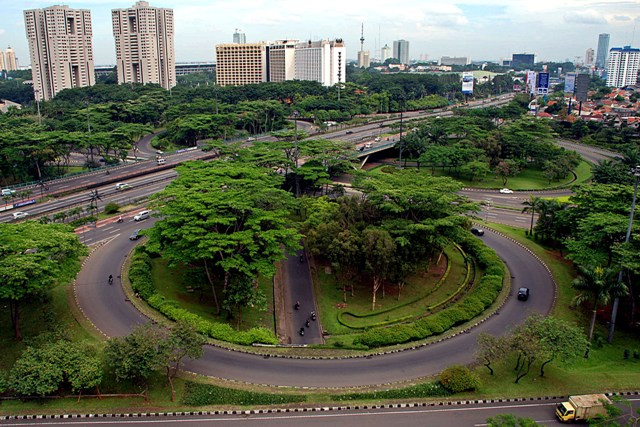 Suasana Jembatan Semanggi. (Foto: MI/Teresia Aan)