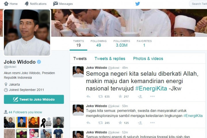 Presiden Jokowi Kultwit soal Energi Terbarukan di Indonesia 
