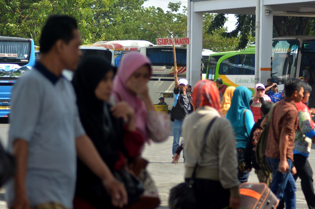 Suasana di Terminal Purabaya pada sepekan sebelum lebaran, Ant/ Umarul Faruq