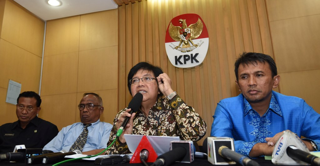 Gubernur Sumut Gatot Pujo Nugroho di KPK----Ant/Akbar Gumay