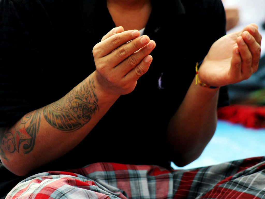 Para narapidana lembaga pemasyarakatan Cipinang salat ied di Masjid Jami Baiturrahman, Lapas Kelas I, Cipinang, Jakarta Timur, Rabu (31/8). (FOTO: MI/ANGGA YUNIAR)