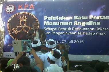 Peletakan Batu Pertama Monumen Angeline Dilakukan di Denpasar