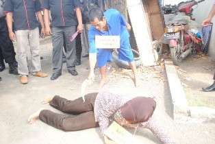 Pembunuh Istri di Brebes Reka Ulang 5 Adegan