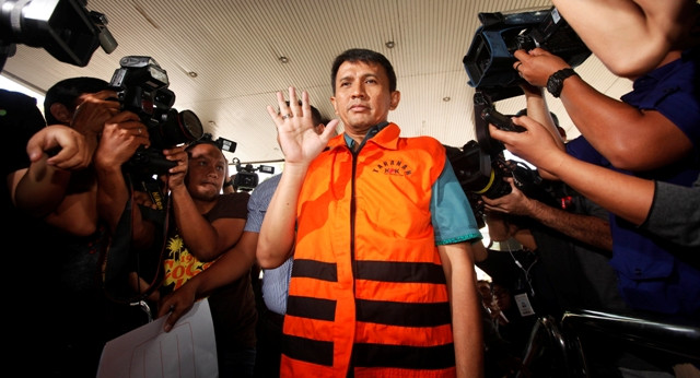 Tersangka kasus dugaan suap hakim dan panitera PTUN Medan, Sumatra Utara Gatot Pujo Nugroho. (Foto: MI/Rommy)