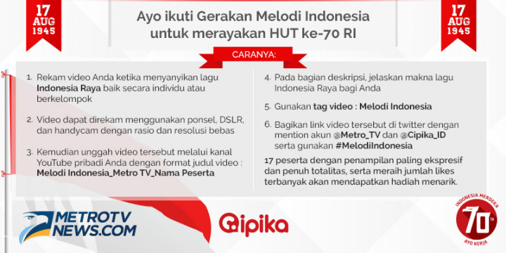 Yuk Menyanyi <i>Indonesia Raya</i> di #MelodiIndonesia