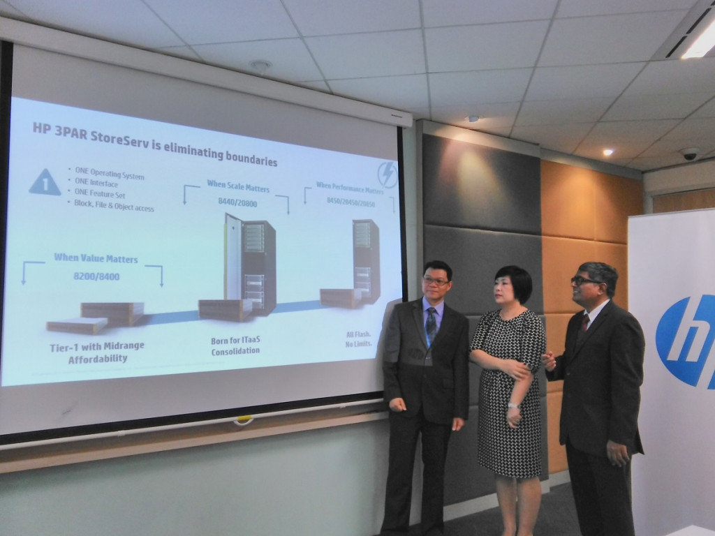 Eksekutif HP saat peluncuran 3PAR StoreServ Storage.