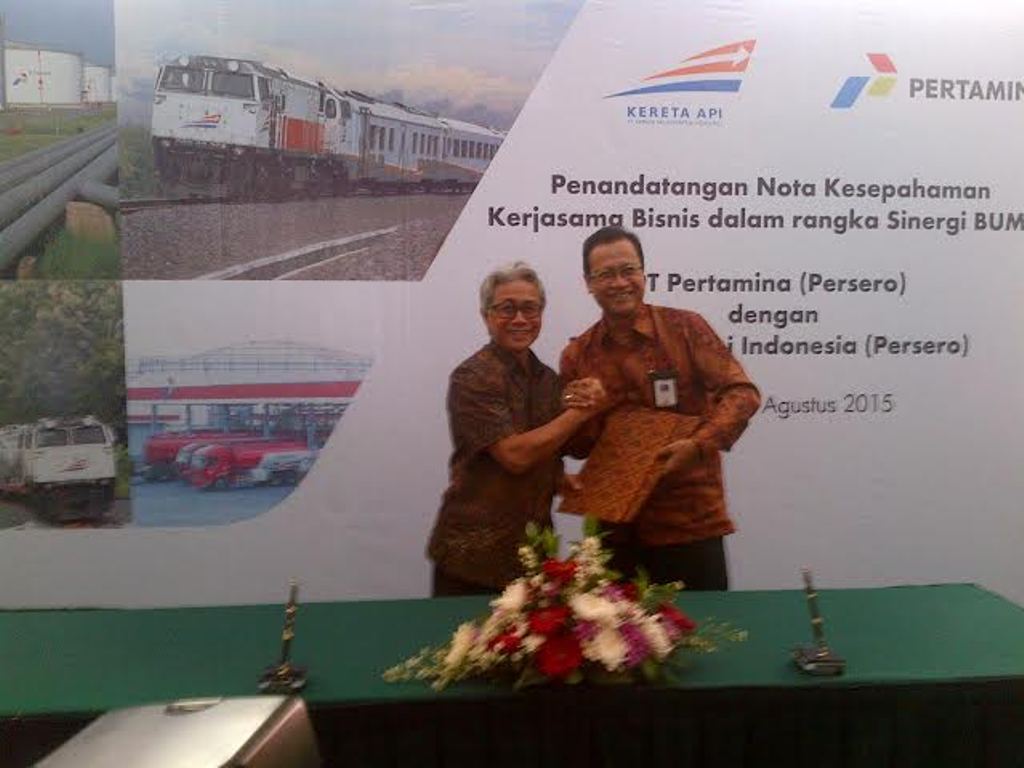 Kerja sama Pertamina dan KAI (Foto: MTVN/Annisa Ayu Artanti)