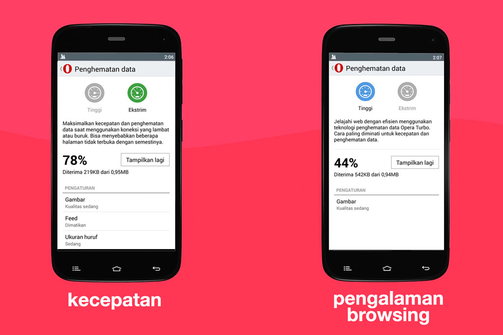 Opera menawarkan dua mode kompresi baru pada versi update Opera Mini for Android.