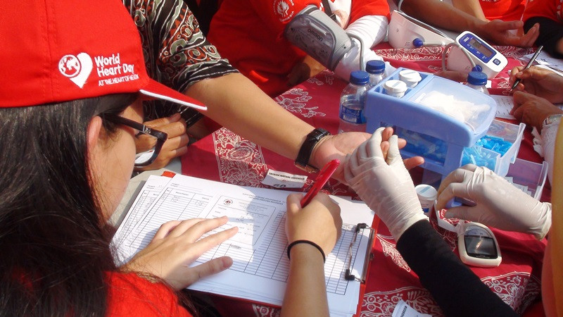 Pemeriksaan dan Konsultasi Gratis di perayaan Hari Jantung Sedunia (Foto: Metrotvnews.com / Sumarni)