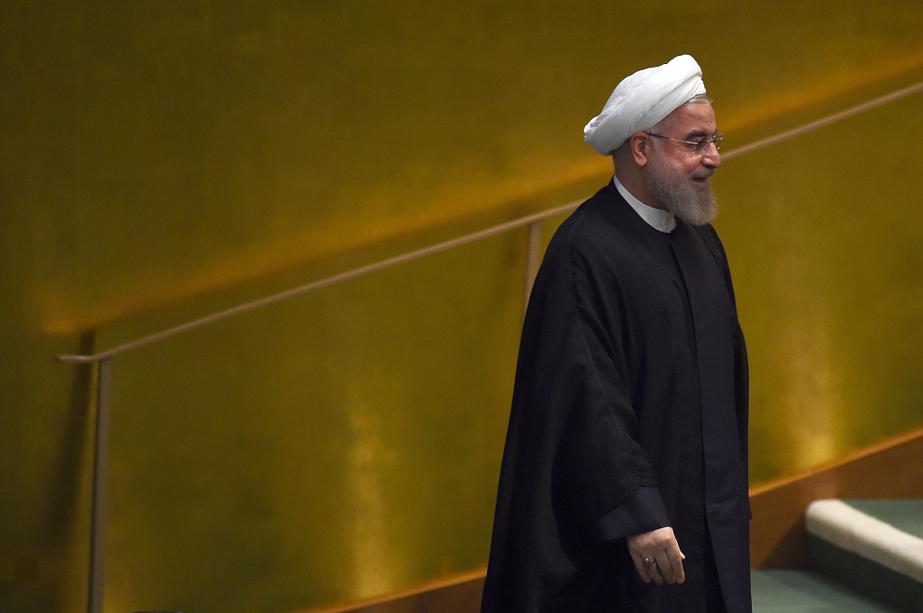 Presiden Iran Hassan Rouhani dalam sidang umum PBB di New York, AS, 26 September 2015. (Foto: AFP / TIMOTHY A. CLARY)