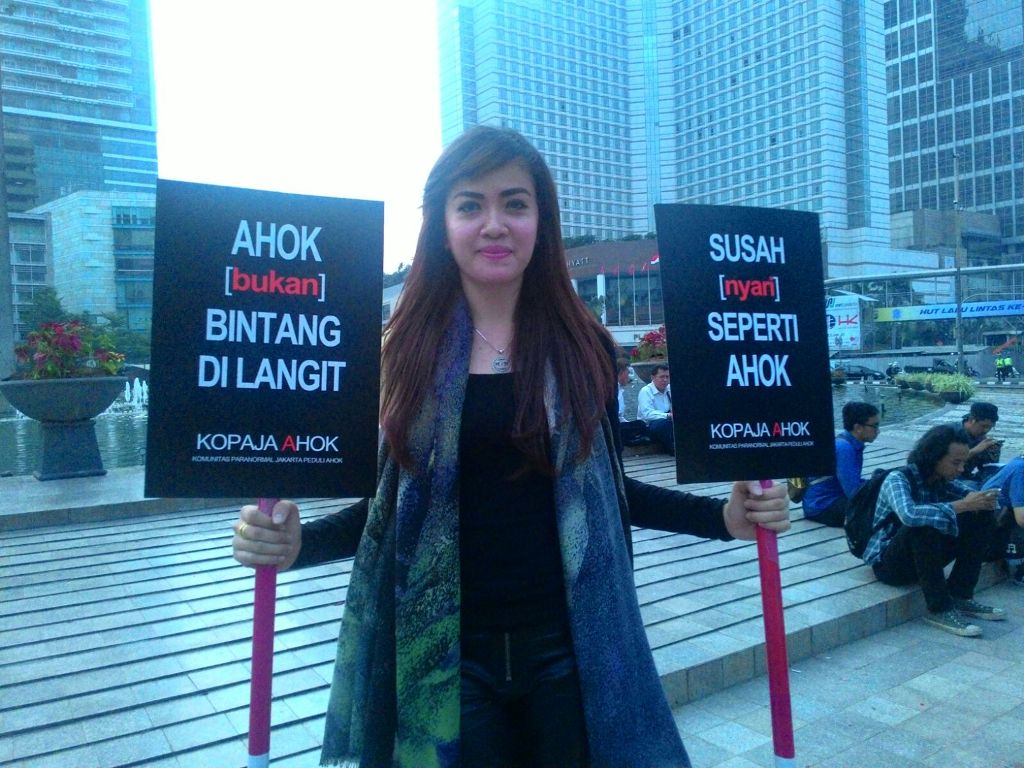 Kamila Rasyha di Bundaran HI, Jakarta Pusat, Senin (28/9/2015). Foto: Intan Fauzi/MTVN