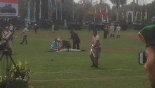 Dentuman Bom & Desingan Peluru Warnai HUT TNI di Makodam Jaya