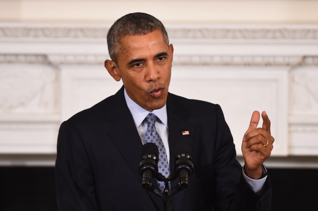 Presiden AS Barack Obama dalam sebuah konferensi pers di Gedung Putih, Washington, 2 Oktober 2015. (Foto: AFP / JIM WATSON)
