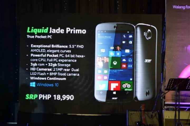 Acer Jade Primo, Ponsel Windows 10 yang Siap Rilis Desember 