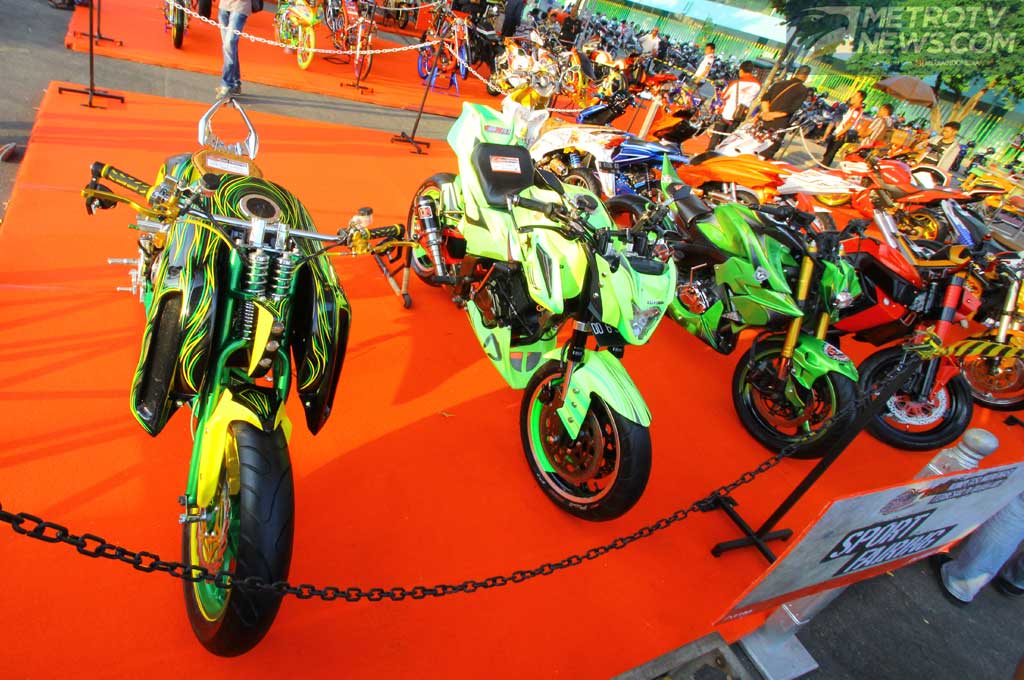 Motor-motor jawara yang diadu dalam Honda Modif Contest putaran final di Yogyakarta. MTVN/Ahmad Garuda