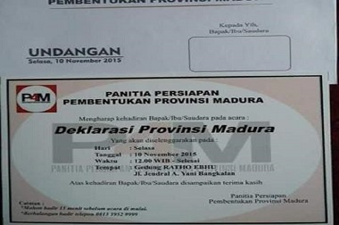 Undangan Deklarasi Provinsi Madura Beredar di Surabaya 