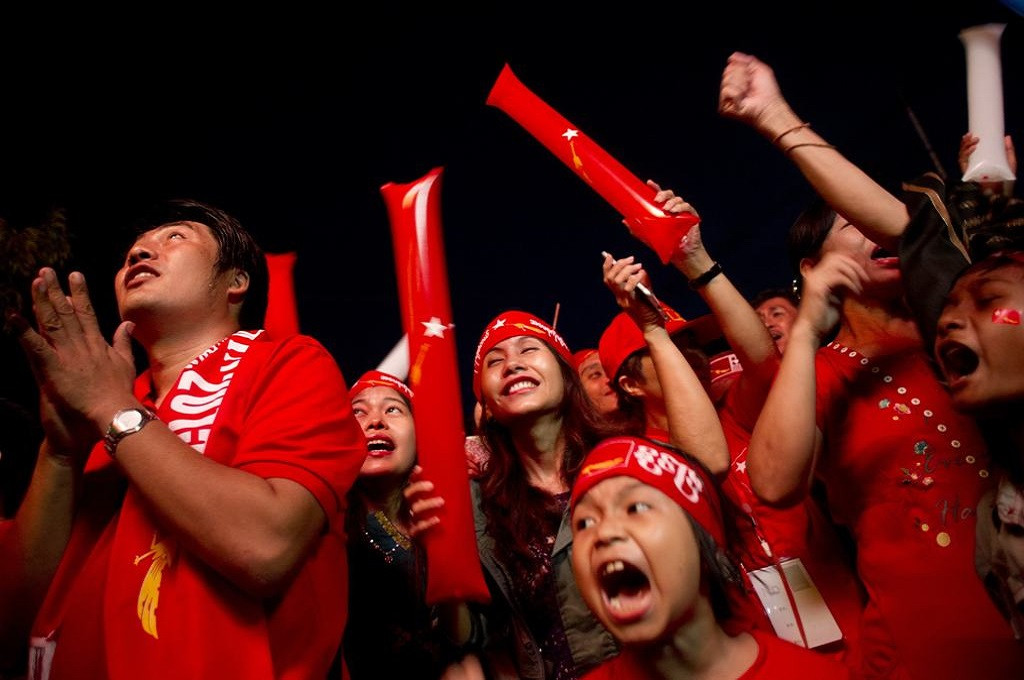 NLD party supporters in Myanmar. (Photo: AFP)