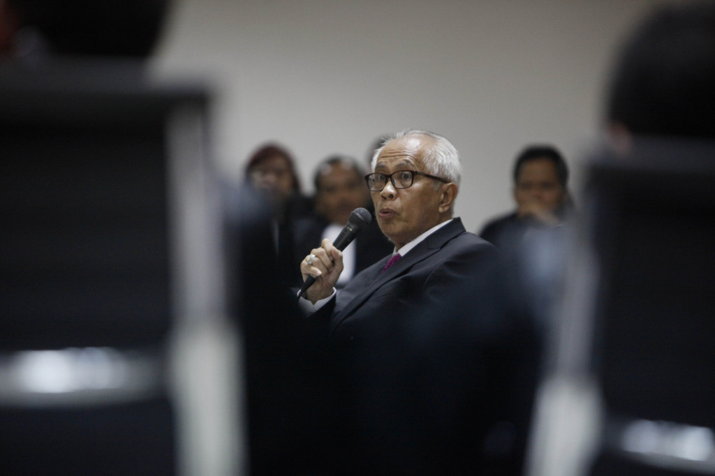  O.C. Kaligis menjalani sidang lanjutan dengan agenda pemeriksaan terdakwa di Pengadilan Tipikor, Jakarta, Rabu 11 November 2015. Foto: MI/Rommy Pujianto