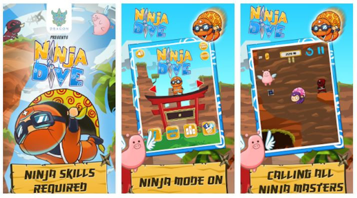 Terjun Bebas Sebagai Ninja dalam Ninja Dive 