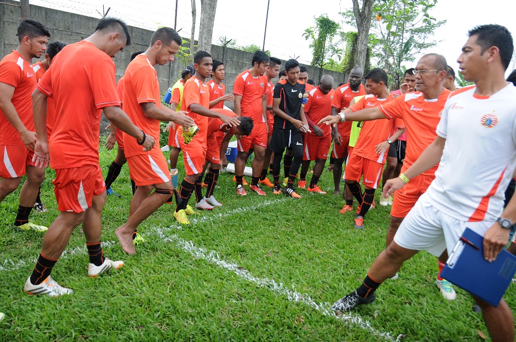 Skuat Persija Jakarta tengah berlatih. (Foto: Ant/Indrianto Eko Suwarso)