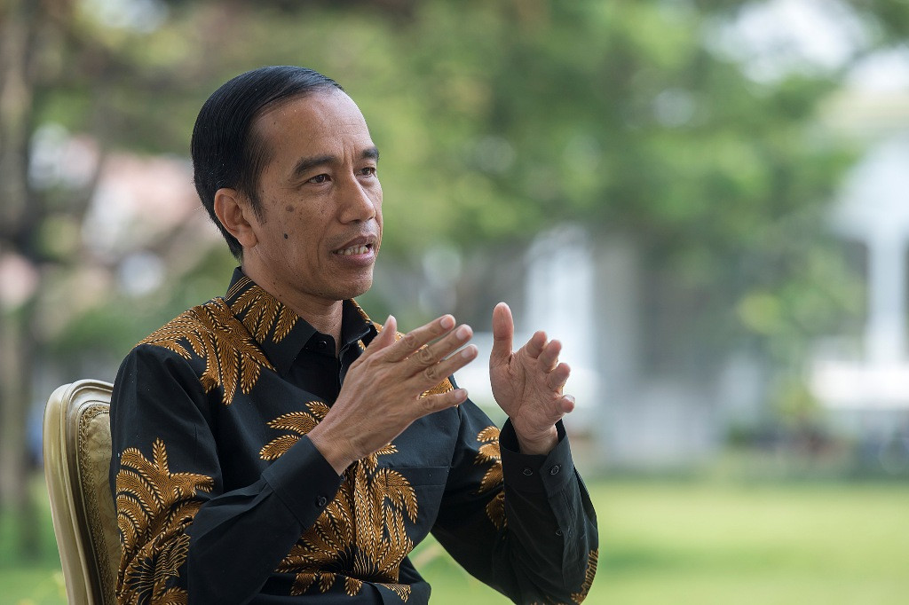 Presiden Jokowi di Istana Merdeka. Foto: Ant/Widodo S Jusuf.