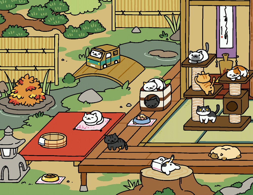 Tampilan dari Neko Atsume.