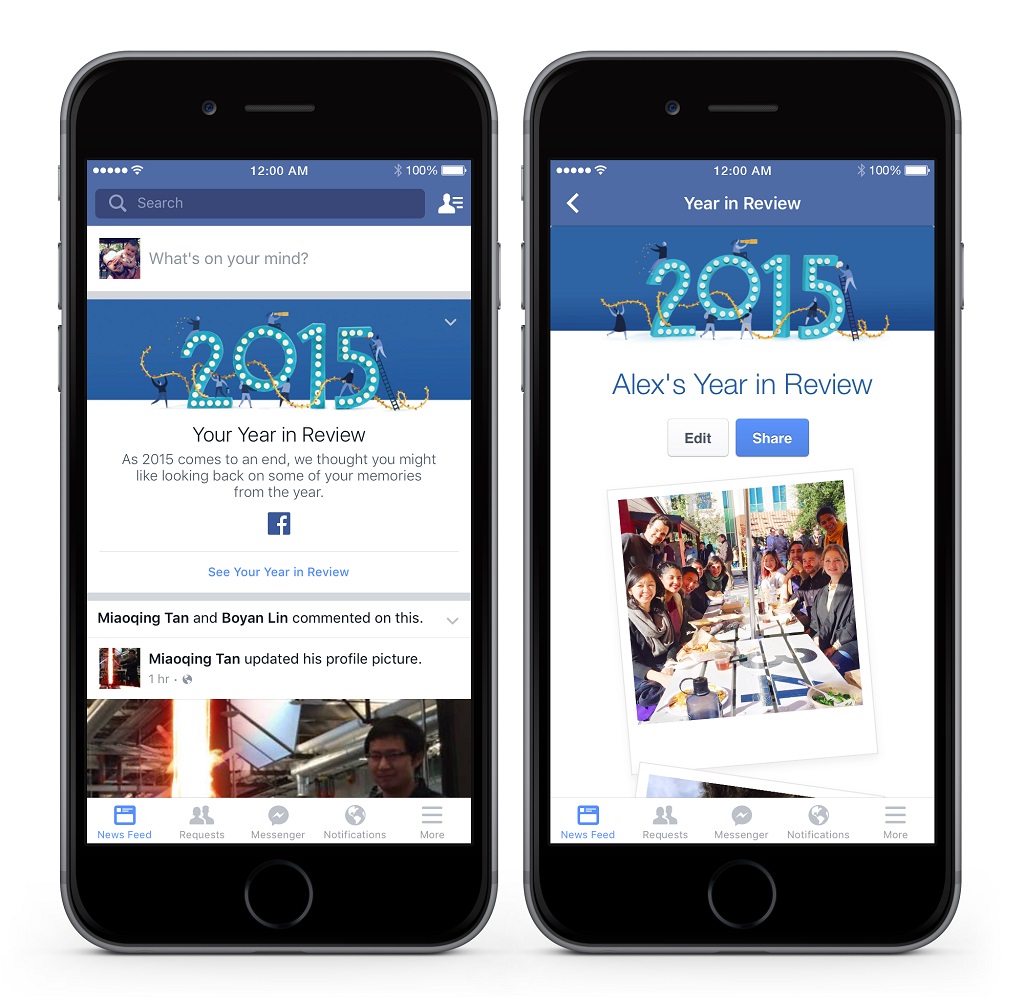 Tampilan Your Year in Review dalam perangkat mobile.