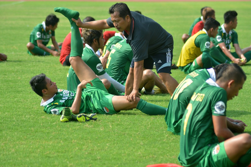 Pemain SU sedang berlatih (Foto: ANTARA FOTO/Umarul Faruq)