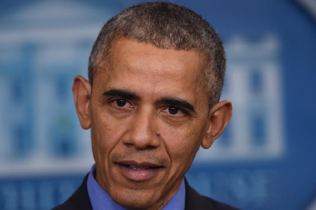 Presiden AS Barack Obama dalam konferensi pers terakhirnya di tahun 2015, 18 Desember 2015. (Foto: AFP/Nicholas Kamm)
