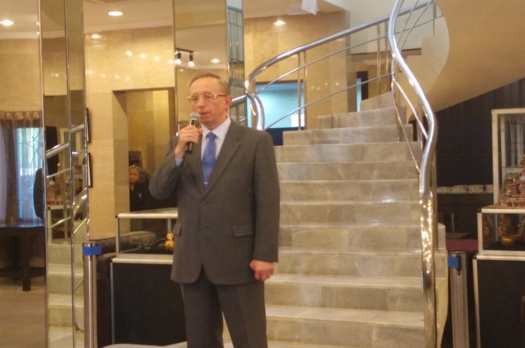 Dubes Rusia untuk Indonesia Mikhail Galuzin di Gedung Russian Center for Science and Culture, Jakarta, Selasa (22/12/2015). (Foto: MTVN/Nabila Gita)