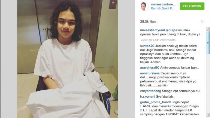 Dul saat di rumah sakit (Foto: Instagram Maia)