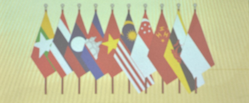 Bendera negara-negara ASEAN. (ANTARA FOTO/Prasetyo Utomo)