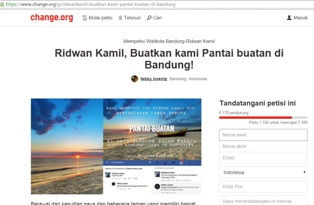 Warga Bandung Tuntut Emil Ciptakan Pantai Buatan