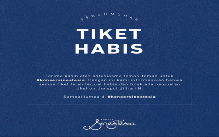 Ribuan Tiket Konser Sinestesia Efek Rumah Kaca Habis