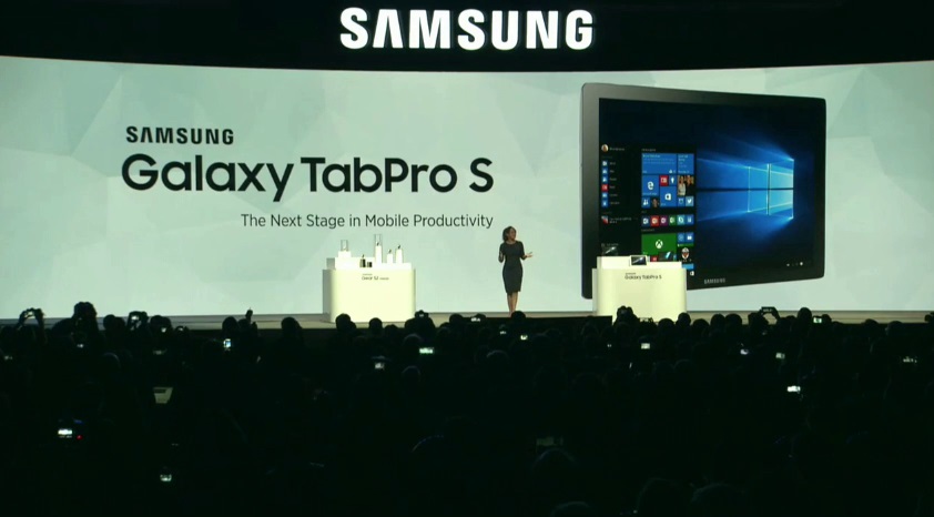 Peluncuran Samsung Galaxy Tab Pro S di CES 2016.