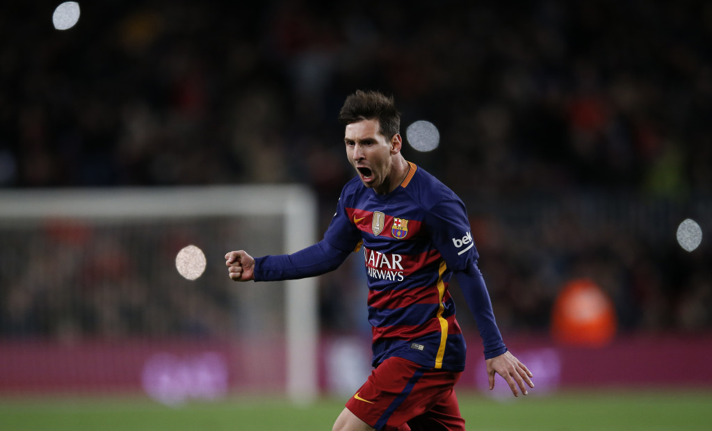 Lionel Messi saat merayakan gol (Foto: AP Photo/Manu Fernandez)
