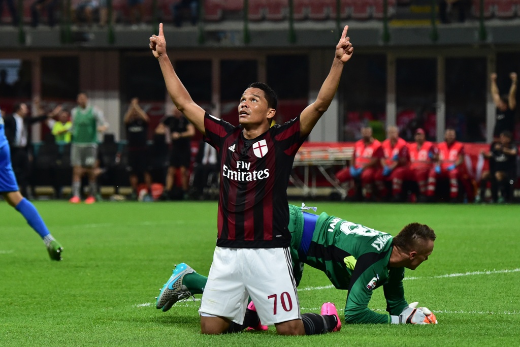 Ilustrasi Carlos Bacca merayakan gol (AFP)