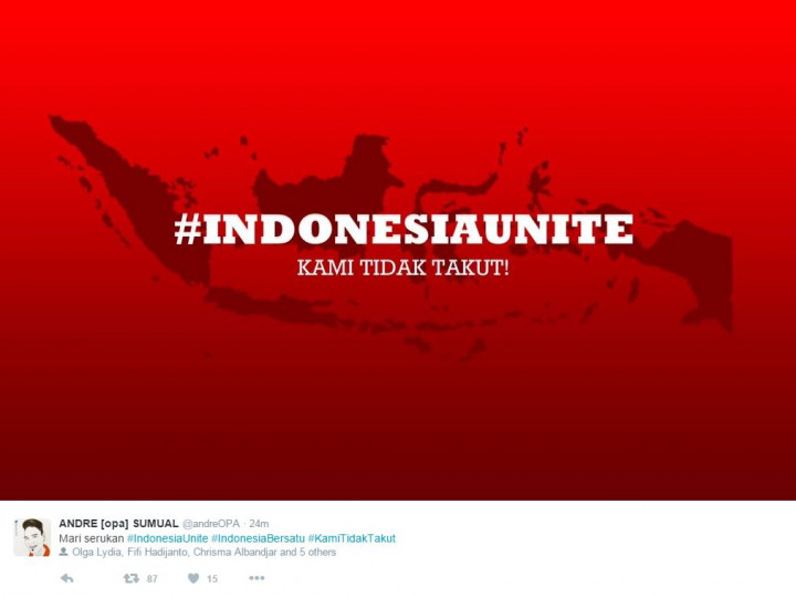 Netizen Sebarkan Semangat #KamiTidakTakut Melalui Foto di Twitter 