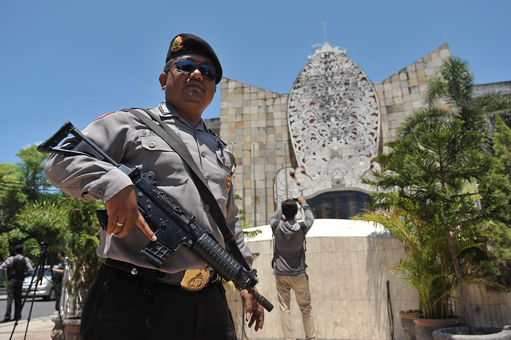 Polisi Lakukan Pengamanan Kawasan Wisata di Bali