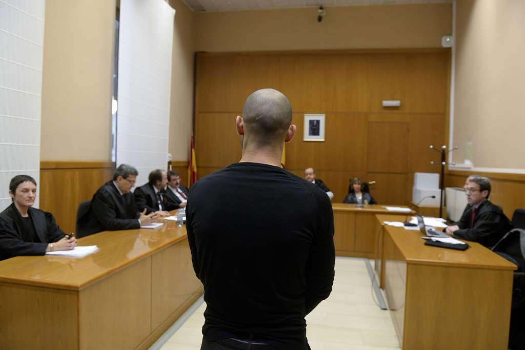 Javier Mascherano saat disidang di pengadilan Barcelona (Foto: AFP PHOTO / JOSEP LAGO)