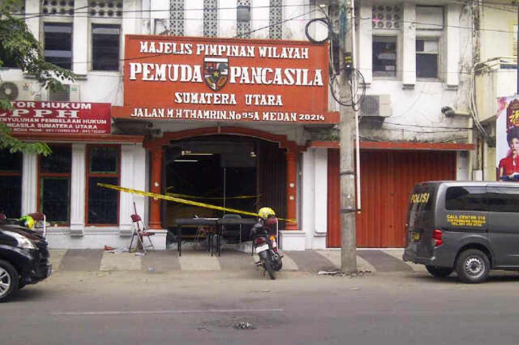 Kantor MWP PP Sumatera Utara telah dipasang garis polisi. (MTVN/Farida Noris)