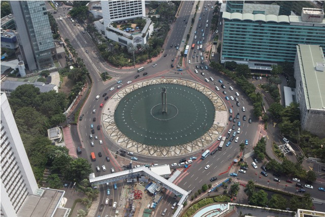 Bundaran HO, Jalan M.H Thamrin, Jakarta Pusat. MI/Atet Dwi Pramadia
