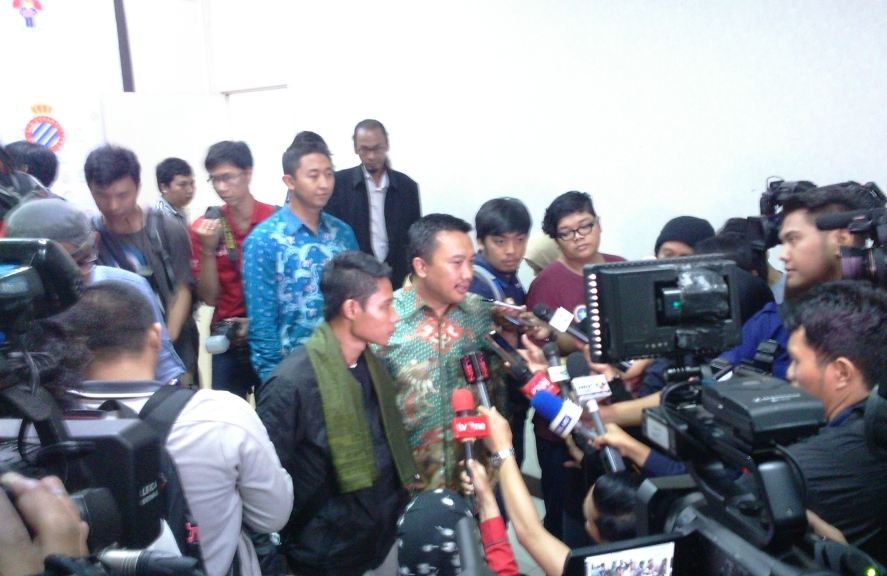 Suasana konferensi pers saat Evan Dimas berjumpa Menpora Imam Nahrawi (Foto: Rendy Renuki/MTVN)