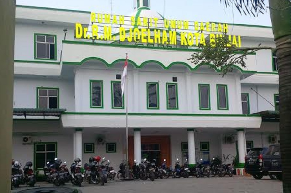 Rumah Sakit Umum Daerah Dr Dzoelham Binjai tempat Pj Wali Kota Binjai mendapatkan perawatan setelah insiden pesta kembang api di Vihara Brahrang, Jalan Gatot Subroto, Binjai, MTVN - Budi Warsito
