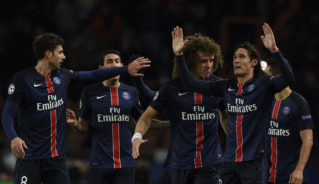 Skuat Paris Saint Germain merayakan kemenangan. (Foto: AFP/Franck Fife) 