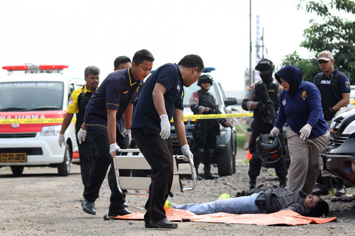 Polresta Bekasi Lakukan Simulasi Penanganan Teroris